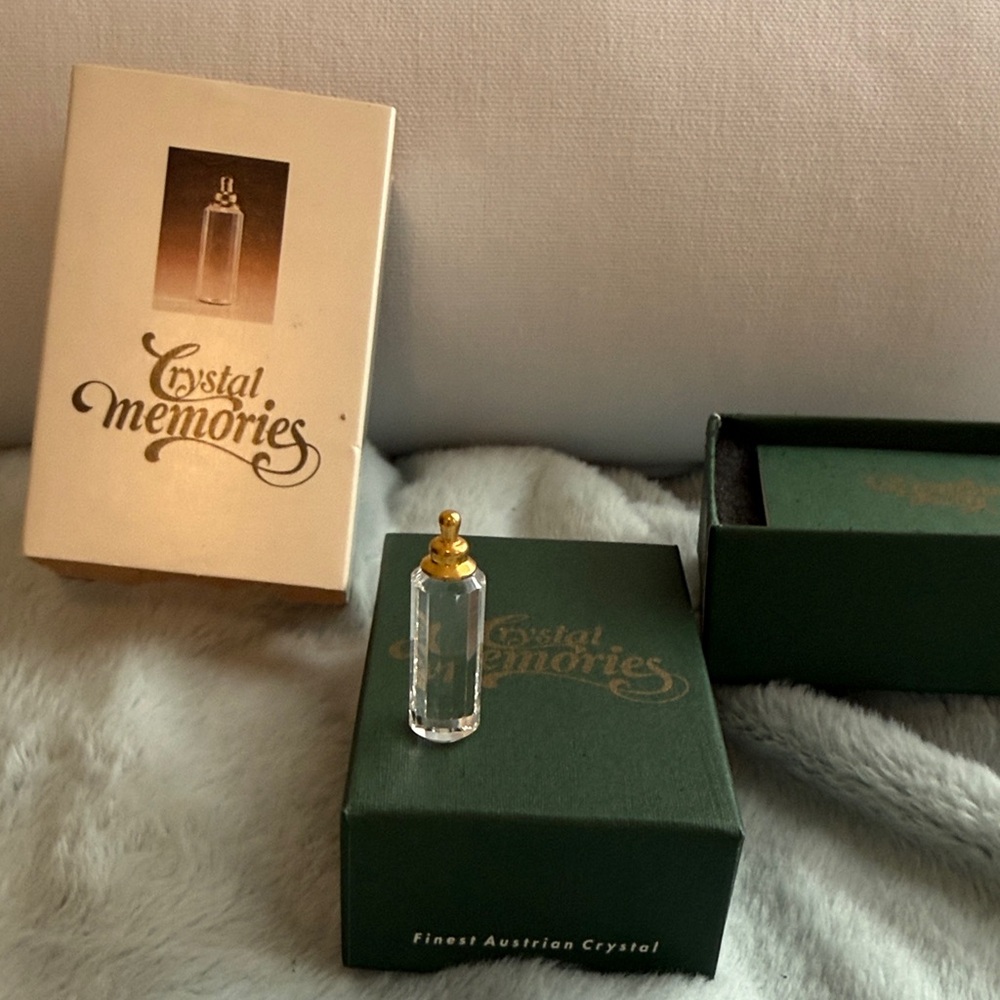 Swarovski Crystal Memories Baby  Bottle with Gold Cap